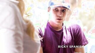 Stepson Ricky Spanish banged! his huge titted stepmom Rachael Cavalli who is shocked when she finds out that Ricky Spanish, was caught doing something sensual at the mall. Rachael then 'punishes' Ricky with sex.