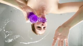 HOOTERS AND SLOBBERY FELLATIO SEX TOY THROUGH A GLASS TABLE, AN STUNNING SIGHT