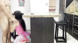 Step Uncle Fucking his virgin Step Niece into the Kitchen and Screams like a Whore