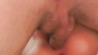 Blonde skank swallows bro's cum after getting plowed on the floor