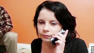 Blonde skank swallows bro's cum after getting plowed on the floor