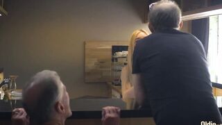 2 beauty babes suck grandpa dick and share his jizzed