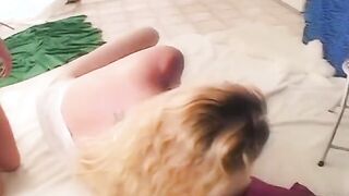 Adorable boy slaps his thot's booty and make her turned on having fun with the sex sex toys