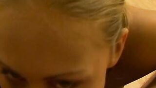 point of view film of Beauty dark hair blowing dick like a professional
