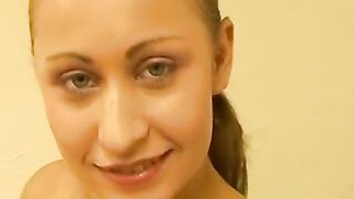 point of view film of Beauty dark hair blowing dick like a professional