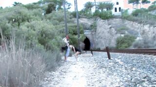Fucking at the beach with the sublime young Spanish debutante Layla Ebony