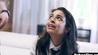 Geeky innocent deflowered by vile stepbrother & stepsister