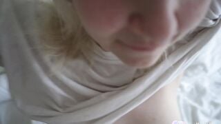 Blonde devours my boner before I screwed her