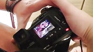 Young hunk fucks Hottie with a sex toy and films her with his camera