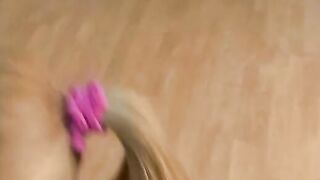 Blonde Beauty loves to suck penis and the got cream all over her face