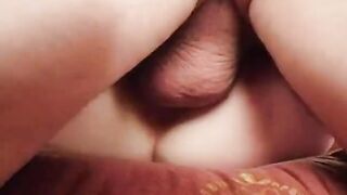 Young dark hair gets banged! doggy style while blowing a second stud's pole