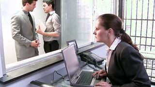 Long Breasts at Work - The Man Jizzes Around clip starring Nikita Von James and Ramon