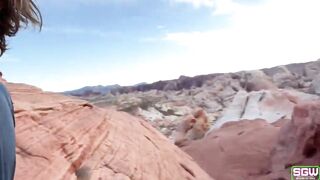 Fit lovers have Goddess Hottie into the Valley of Fire