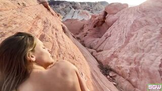 Fit lovers have Goddess Hottie into the Valley of Fire