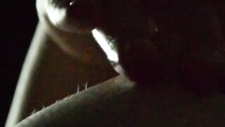 Jasmine is lying on the bed to the music and showing her charms (without sound)
