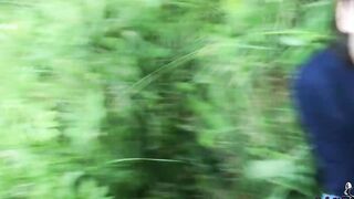 bimbos Blowing Cock and Fucking inside the Wood - Outside Sex