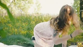 OLD4K. Nice miss isnï¿½t against fucking together with older male