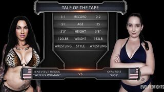 Jenevieve Hexxx vs Kyra Rose inside Rough Lesbo Wrestling Champion Fucks Loser With Strap-on - Evolved Fights