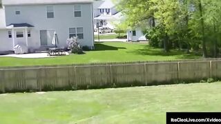 Shameless Nude Webcammer Its Cleo Fucks Her Asshole Into The Backyard!