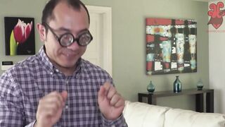 Lucky geek bro after super sexy mission gets to enjoy the huhe hooters of Peta Jensen and tastes her juicy cunt