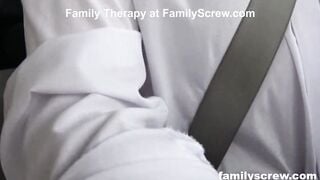 Mother and Daughter Taking Care of Grandpa's Needs