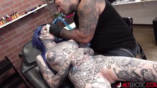 Australian Hot Amber Luke gets a new nose tattoo