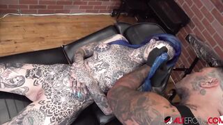 Australian Hot Amber Luke gets a new nose tattoo