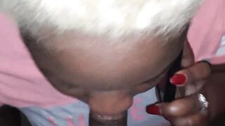 Penis all inside her mouth while she's talking to her "Friend"