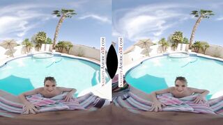 Erotic America - Kenna James shows titties off at the Pool inside VR