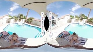 Erotic America - Kenna James shows titties off at the Pool inside VR