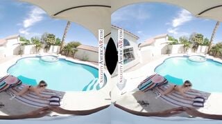 Erotic America - Kenna James shows titties off at the Pool inside VR