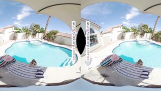Erotic America - Kenna James shows titties off at the Pool inside VR