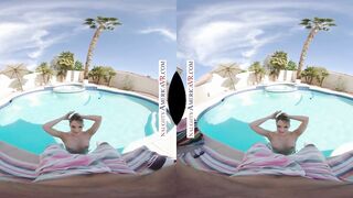 Erotic America - Kenna James shows titties off at the Pool inside VR