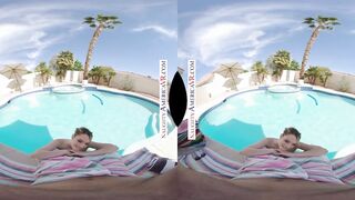 Erotic America - Kenna James shows titties off at the Pool inside VR