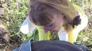 Russian cougar agrees to risky sex into the park with a stranger. pov Outdoor Bj and Doggy Style