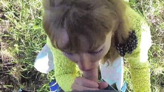 Russian cougar agrees to risky sex into the park with a stranger. pov Outdoor Bj and Doggy Style