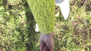 Russian cougar agrees to risky sex into the park with a stranger. pov Outdoor Bj and Doggy Style