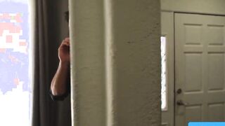 Pretty turned on Bombshell Penelope Kay with nice round natural long jugs sucking off long cock like a professional