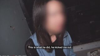 DEVIANTE - Homeless Dark Haired Confesses Before Deep Throat Oral Sex and Rough Hard Sex