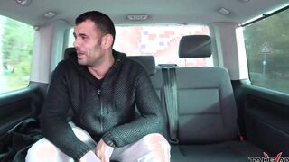 Blonde doesnt understand stranger inside van and come in where banged! rough