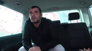 Blonde doesnt understand stranger inside van and come in where banged! rough