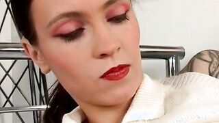 Skank gets her snatch soak with her finger fucked then masturbates with a sex toy