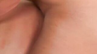Bubbly blonde with long boobies can handle 2 studs at the same time