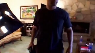 Slutty blonde's juggs are bouncing while stud fucks her on the sofa