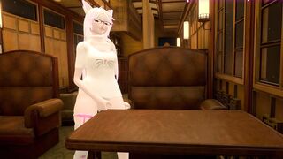 Freaky catgirl secretly touches herself on the train then gets caught and banged! - Preview