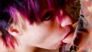 Ginger Zoe Nil has oral sex sex on the graveyard grave