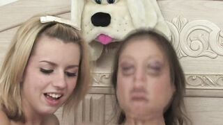 Perfect German 18 year old girls eating all the cum after a bang