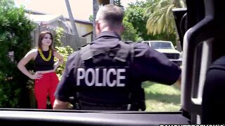 Mackenzie Maze and Alex Kane are caught munching each other's pussies by police Nicky Rebel and Kinky Rich, they get reprimanded by getting boned.