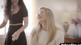 Pure teenagers three-way fucks stepbrother and her friend