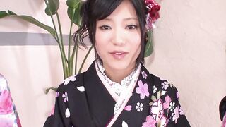 Hardcore Sex scene with several Young Japanese Geisha with old guys